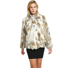 Load image into Gallery viewer, Women&#39;s Genuine Rabbit Fur Coat Fuzzy Warm Fur Jacket Winter Outware 151249