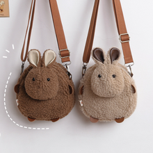 Load image into Gallery viewer, Plush Rabbit Bunny Fluffy Toy Crossbody Shoulder Bag Satchel with Rope 22411