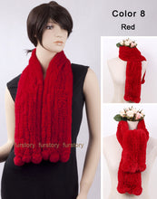 Load image into Gallery viewer, REX Rabbit Fur Scarf Wrap Cape Shawl Neck Warmer 9 Colors NEW Soft S/L FS050129