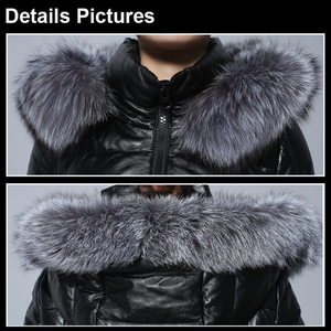 Women's Genuine Sheep Leather Down Jacket Warm  Coat Female
