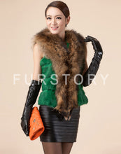 Load image into Gallery viewer, Natural Rabbit Fur Knitter Sweater Long Vest Waistcoat Jacket