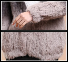 Load image into Gallery viewer, Women&#39;s Rabbit Fur Coat Knitted Gradient Color Natural  Fur Coat Female