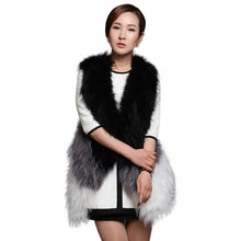 Load image into Gallery viewer, FS15295 Women&#39;s Real Fur Vest Winter Furry Double Color Handmade Knitted Natural Raccoon Fur Vest Female Fur Story