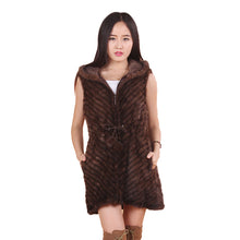 Load image into Gallery viewer, UE FS15215 Knitted Real Mink fur Vest for women winter