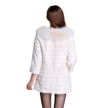 Load image into Gallery viewer, Real Rabbit fur Coat for women real fox fur shoulder decoration FS13072