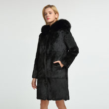 Load image into Gallery viewer, Ladies Winter Rabbit Belt Fox Fur Decorative Cover Warm Jacket 151254