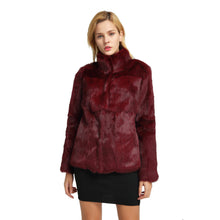 Load image into Gallery viewer, Women&#39;s Genuine Rabbit Fur Coat Fuzzy Warm Fur Jacket Winter Outware 151249