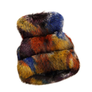 Real Raccoon fur Vest for Women Colorful 16282