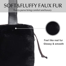 Load image into Gallery viewer, Crossbody Bags for Women Faux Fur Drawstring Bucket Shoulder Bag Purses and Handbags for Ladies Girls