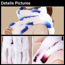 Load image into Gallery viewer, Real REX Rabbit Fur Scarf Rabbit Ball Fur Wrap Cape Shawl Neck Warmer FS15504