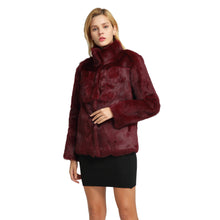 Load image into Gallery viewer, Women&#39;s Genuine Rabbit Fur Coat Fuzzy Warm Fur Jacket Winter Outware 151249