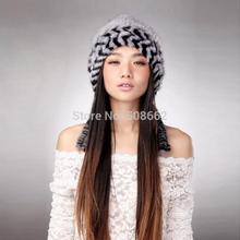 Load image into Gallery viewer, Cute Hats Fur Hat for Women Knitted Real Mink Fur Hat Fur Cap 14623