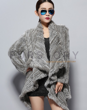 Load image into Gallery viewer, Natural Rabbit Fur Coat Jacket Biggest Size Jacket Winter Long Overcoat