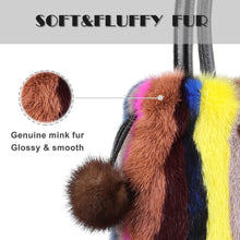 Load image into Gallery viewer, Women&#39;s Mink Fur Handbag Tote Furry Top Handle Bag Satchel Purses Multicolor