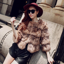 Load image into Gallery viewer, Natural Fox Fur Jacket for Women Winter Coat 14192