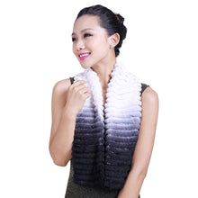 Load image into Gallery viewer, Real REX Rabbit Fur Scarf Rabbit Ball Fur Wrap Cape Shawl Neck Warmer FS14502