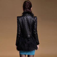 Load image into Gallery viewer, Genuine sheep leather vest with lamb fur trim skirt for women winter 15125