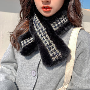 Women’s Winter Fake Faux Fur Loophole Scarf Rectangle Furry Wrap Warm Soft Cozy 22523