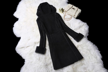 Load image into Gallery viewer, Women&#39;s Natural Long Lamb Fur Coat Double Faced Fur Coat with Fur Hood