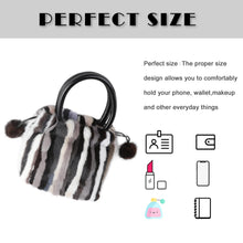 Load image into Gallery viewer, Women&#39;s Mink Fur Handbag Tote Furry Top Handle Bag Satchel Purses Multicolor