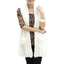 Load image into Gallery viewer, Women&#39;s Knitted Natural Rabbit Fur Vest Casual Waist Coat