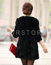 Load image into Gallery viewer, Women&#39;s  Real Rex Rabbit Fur Coat  Bright color Natural Fur Coat Female 13013