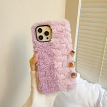 Load image into Gallery viewer, Winter Warm Color Plush Furry Fluffy Soft iPhone Case （iPhone 13 Pro Max）22816