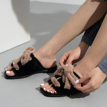 Load image into Gallery viewer, Women&#39;s Bow tie Slippers Open Toe Anti-Slip House Slippers 22S09