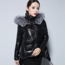 Load image into Gallery viewer, Women&#39;s Genuine Sheep Leather Down Jacket Warm  Coat Female