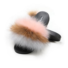 Load image into Gallery viewer, Fluffy Slides Furry Slipper Sandals (Flat-Multicolour)