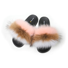Load image into Gallery viewer, Fluffy Slides Furry Slipper Sandals (Flat-Multicolour)