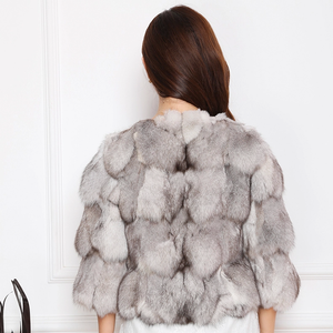 Natural Fox Fur Jacket for Women Winter Coat 14192