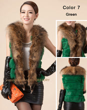Load image into Gallery viewer, Natural Rabbit Fur Knitter Sweater Long Vest Waistcoat Jacket