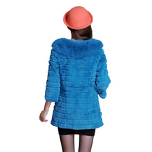 Load image into Gallery viewer, Real Rabbit fur Coat for women real fox fur shoulder decoration FS13072