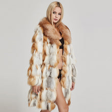 Load image into Gallery viewer, Women&#39;s Genuine Fox Fur Coat Women Patch Style Big Fox Collar Female  151106