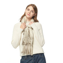 Load image into Gallery viewer, Women&#39;s Knitted Mink Fur Scarf For Winter Warm Shawl Scarves Fur Story FS050303