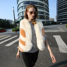 Load image into Gallery viewer, Real fox fur vest for women winter Jacket thick fox fur 16259