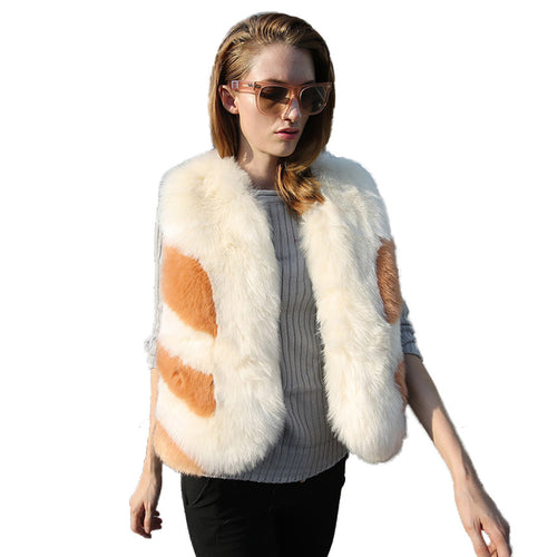 Real fox fur vest for women winter Jacket thick fox fur 16259