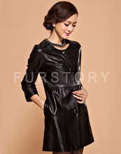 Load image into Gallery viewer, Genuine Sheep Leather Outer Coat Windbreak Top Quality Lamb Leather