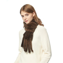 Load image into Gallery viewer, Women&#39;s Knitted Mink Fur Scarf For Winter Warm Shawl Scarves Fur Story FS050303