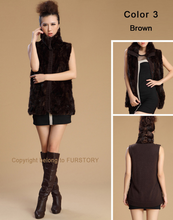 Load image into Gallery viewer, Natural Fur Vest Knitted Wool Blends Waistcoat Mandarin Collar Jacket