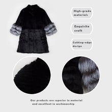 Load image into Gallery viewer, Women&#39;s Genuine Rabbit Fur Coat with Fox Fur Cuffs Warm Winter Coat Fur Story FS17160