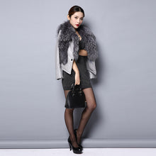 Load image into Gallery viewer, Genuine leather Jacket for women big Real raccoon fur collar 151246