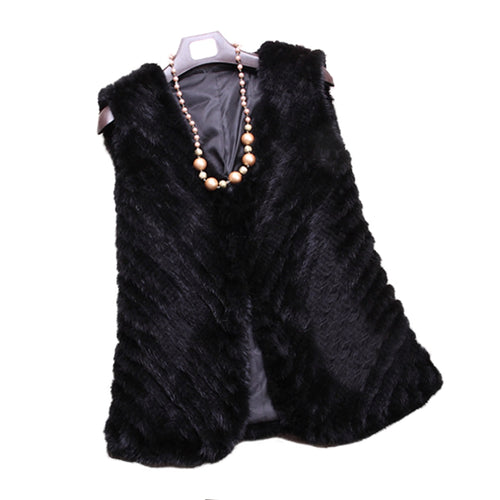 Classical Style Women's Twill Knitted Mink Fur Vest Real Fur Vest Female Free Shipping Fur Story FS15216