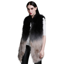 Load image into Gallery viewer, Women&#39;s Long Real Raccoon Fur Vest Cocoon Style Gilet Gradient Color Female Waistcoat 15292
