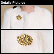 Load image into Gallery viewer, Natural Rabbit Fur Coat  Women&#39;  Fashion Grace Overcoat Jacket