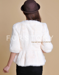 Natural Rabbit Fur Coat  Women'  Fashion Grace Overcoat Jacket