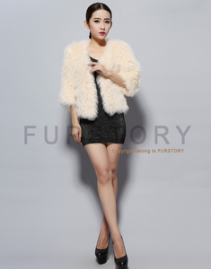 Knitted Natural Lamb Fur Coat Popular Short Fur Jacket Overcoat