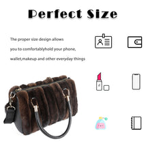 Load image into Gallery viewer, Women&#39;s Winter Brown Mink Fur Shoulder Handbag Leather Ladies Bag FS19805