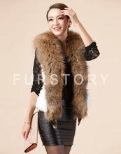 Load image into Gallery viewer, Natural Rabbit Fur Knitter Sweater Long Vest Waistcoat Jacket